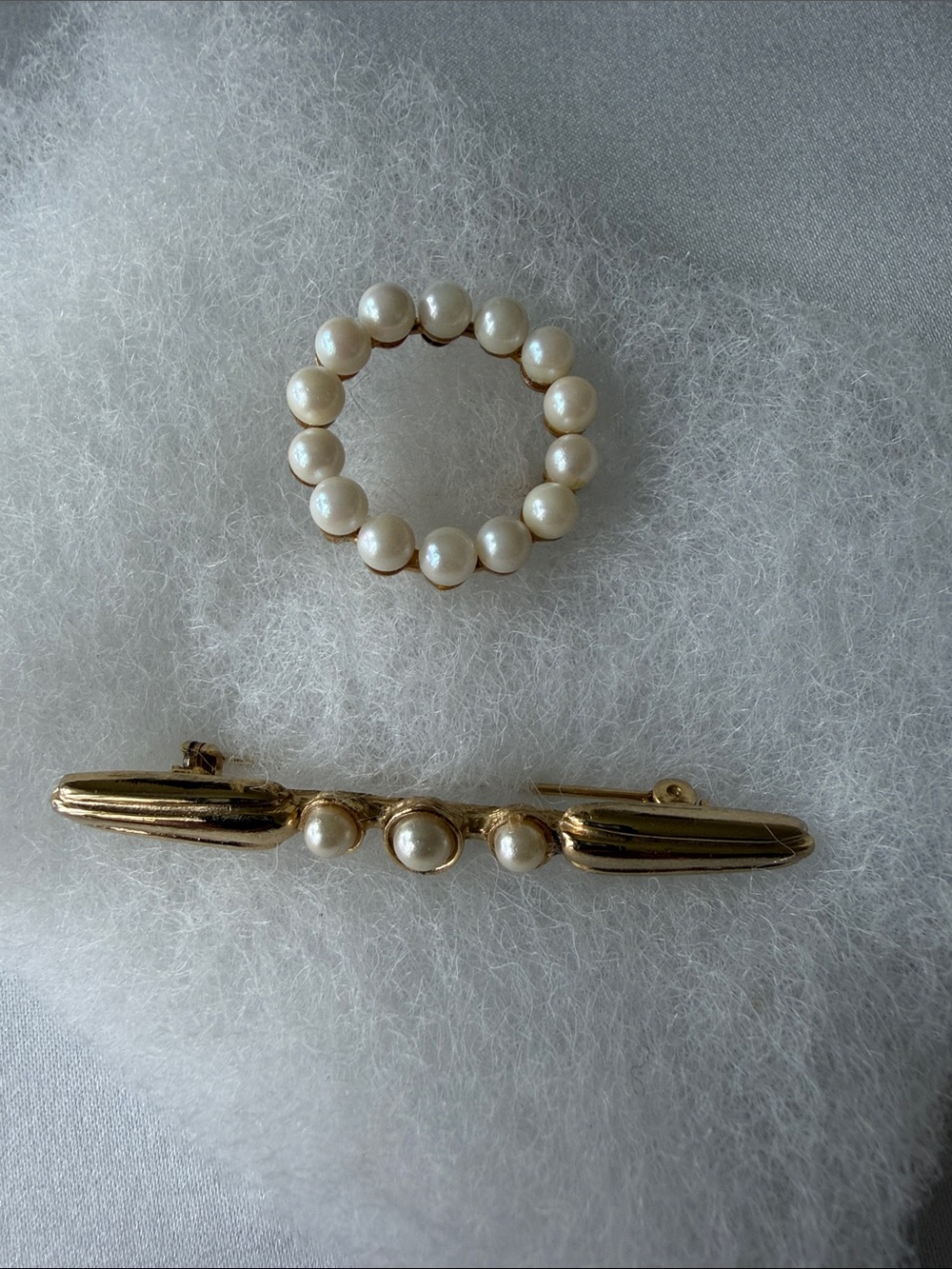 Vintage pearl brooches